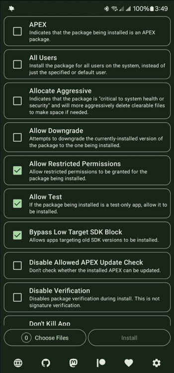 Install with Options