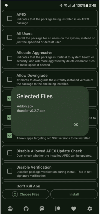 Install with Options