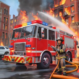 消防车救火行动