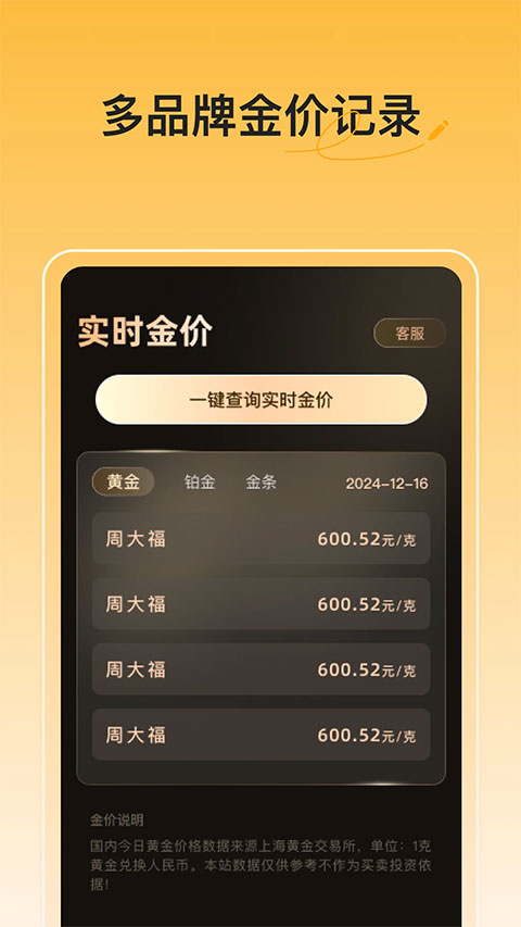 实时金价app